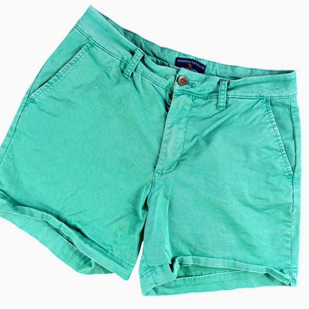 Margaritaville Shorts Women 6‎ Island Reserve Green Parrot Resort Travel Fade